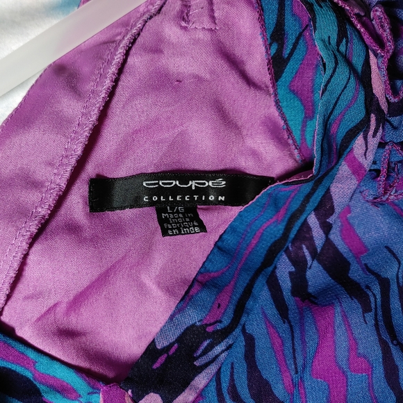 Coupé Collection Blue and Purple Print Dress - Picture 11 of 11